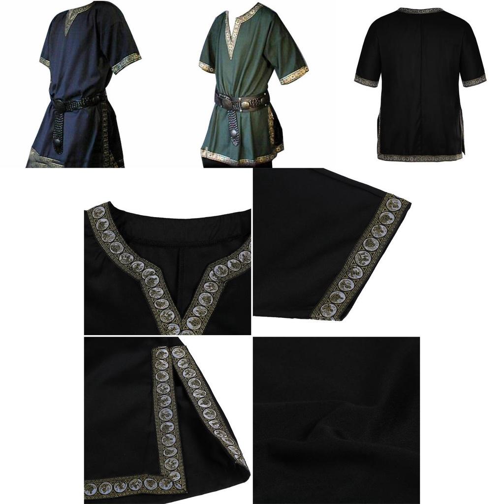 Stylish V-neck Medieval Tunic Top Shirt For Men Perfect For Renaissance Festivals