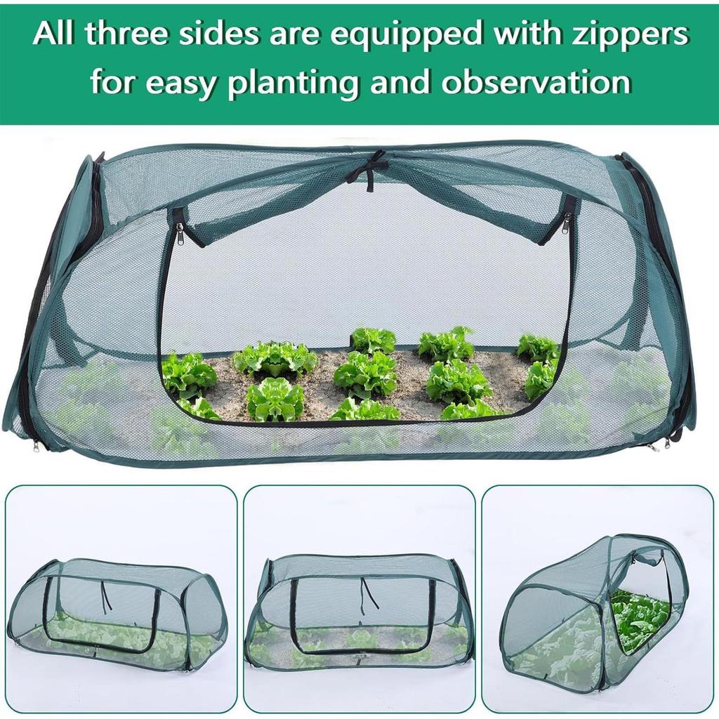 Pop-up Plant Flower Box Cover For Raised Beds Breathable Mesh Netting Raised Garden Bed Covers Anti Frost Mini Greenhouse Cover