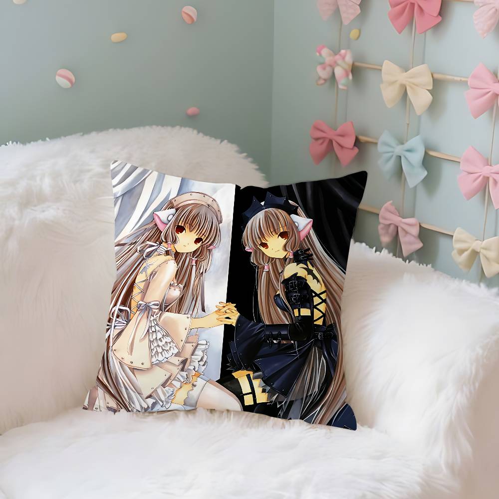Cute Anime C-Chobits Kawaii Throw Pillow Covers Pattern Cushion Cover Suitable For Sofa Bedroom Car Pillow Cover