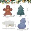 Christmas Serving Tray, Christmas Cookie Box With Lid, Cute Holiday Gingerbread Man Snowflake Tree Storage Container For Snacks