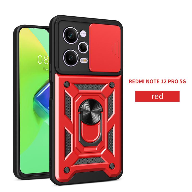 Slide Lens Protect Cover For Poco X5 Pro 5G Case RIng Holder Armor Shockproof Coque Poko Little X5 X 5 Pro X5pro Pocox5pro Funda