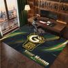 Green Bay Packers Personalized Crystal Velvet Carpet, Customized Name Text Soft Anti‑Slip Rug for Living Room Bedroom