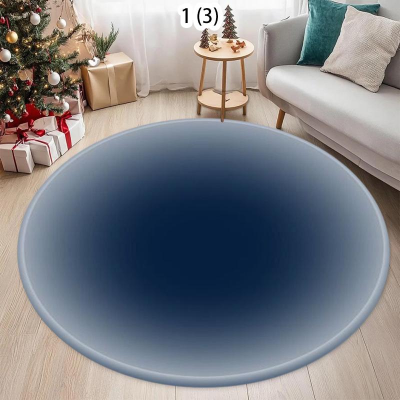 

Solid Color Gradient Circular Carpet Minimalist Blue and White Living Room Bedroom Decor Carpet Entrance Doormat of The Foyer 60cm x 60cm
