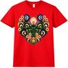 Floral Heart T Shirt Folk Art Botanical Flower Graphic Tee Boho