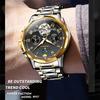 JINSHIDUN New Business and Leisure Men's Watch Tourbillon Waterproof Luminous Multifunctional Mechanical Watch Men's Watch