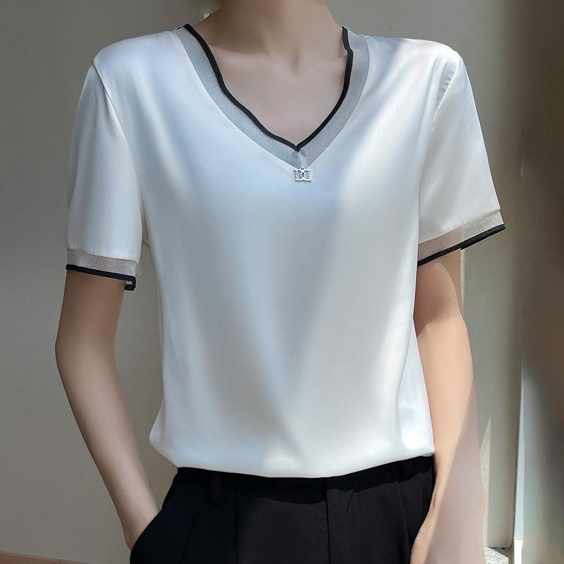 

Summer Ice Silk Loose Fit Short Sleeve Women s Plus Size T-Shirt (2025) XL
