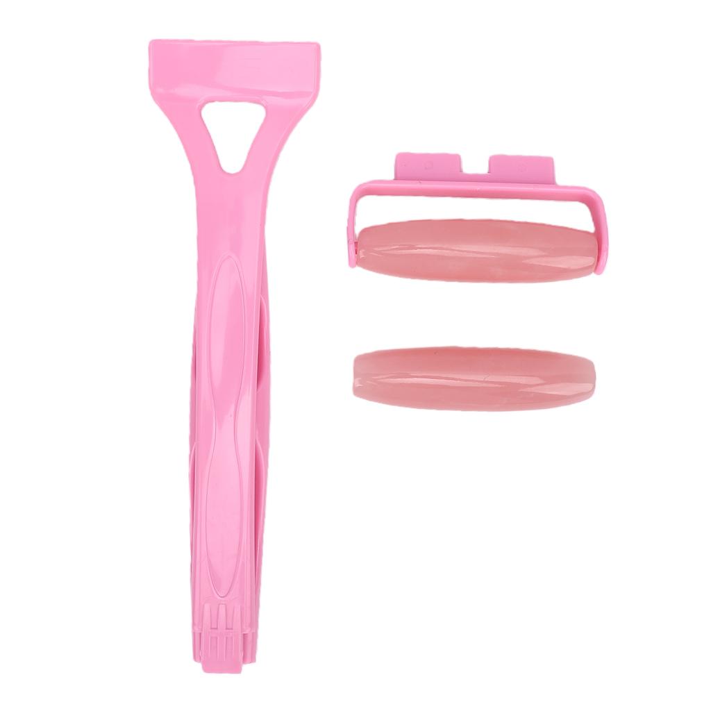 Pink Foldable Long Handle Lotion Applicator Cooling Rollers Back Lotion Applicator Massage with Replacement Roller