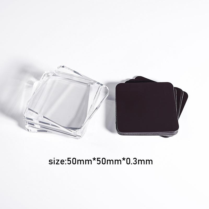 5/10 stuks Doe-het-zelf Koelkastmagneet Hoge Transparante Acryl Vierkant Rond met Magneetvel Materiaal Pakket Huisdecoratie