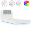 VidaXL Cadre de Lit avec Tête de Lit et Lumières LED, Sommier à Lattes, Lit Simple, Lit Adulte de Chambre à Coucher 3210066