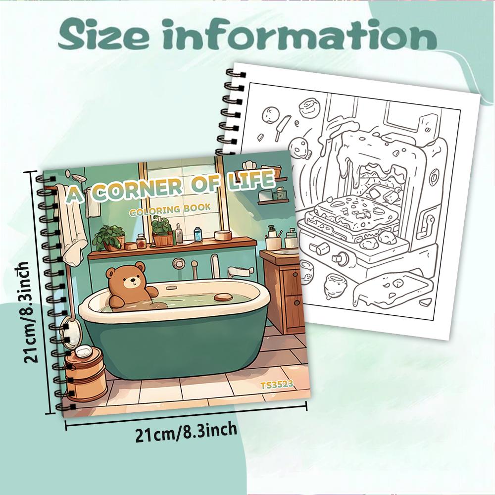 

1pc,Cute Colouring Book - Teen Colouring Book - 30 Sheets, 8.3x 8.3 inches, Adult Stress Relief, Birthday, Holiday Party Gift
