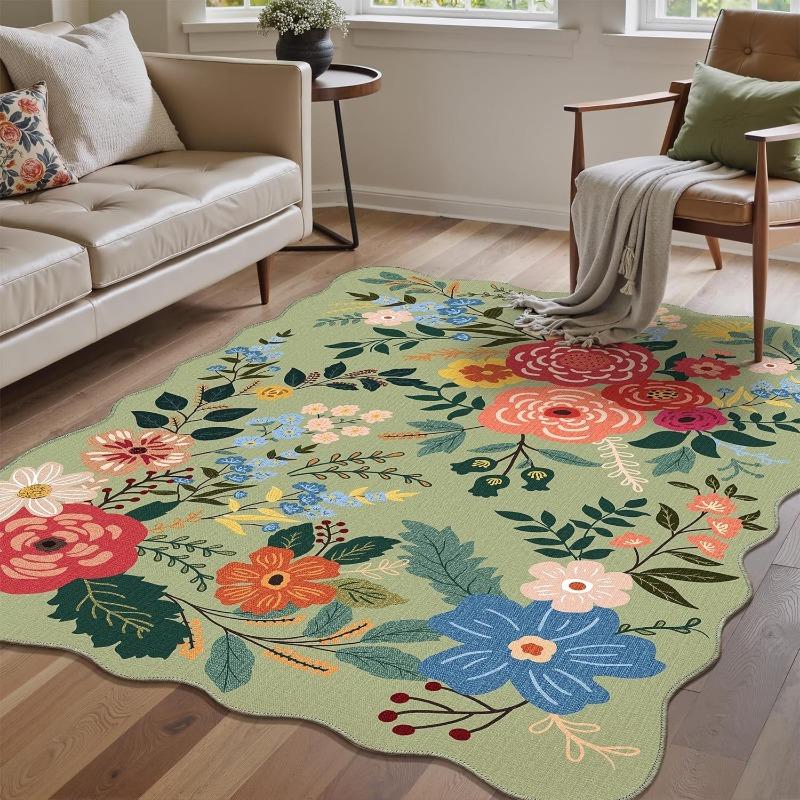 Retro Floral Living Room Carpet Large Area Light Luxury Bedroom Rug Thicken Plush Fashion Advanced Coffee Table Mats Alfombra 
