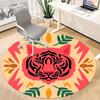 1pc Tiger Print Chair Carpet for Office, Round Non Slip Durable Large Size Office Carpet, Suitable for Office