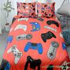 Set Biancheria da Letto per Ragazzi Gamer Cartone Animato Gioco Lusso Copripiumino King Queen Matrimoniale Copripiumino Gaming 2/3pz Poliestere Coperta Trapuntata