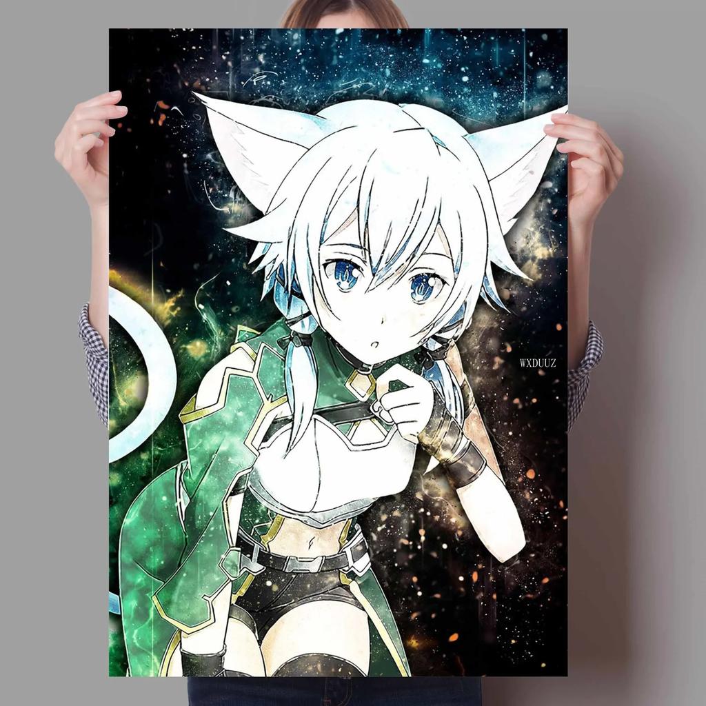 Anime Plakát Sword Art Online Plakát Alicization Kirigaya Kazuto Malba na plátně Domácí dekorace Living Art Kawaii Room Decor