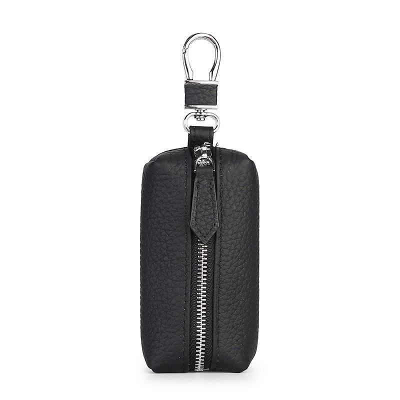 Genuine Leather Key Case With Zipper Pocket Car Keys Stylish Waist Clip Holder In Multiple Colors