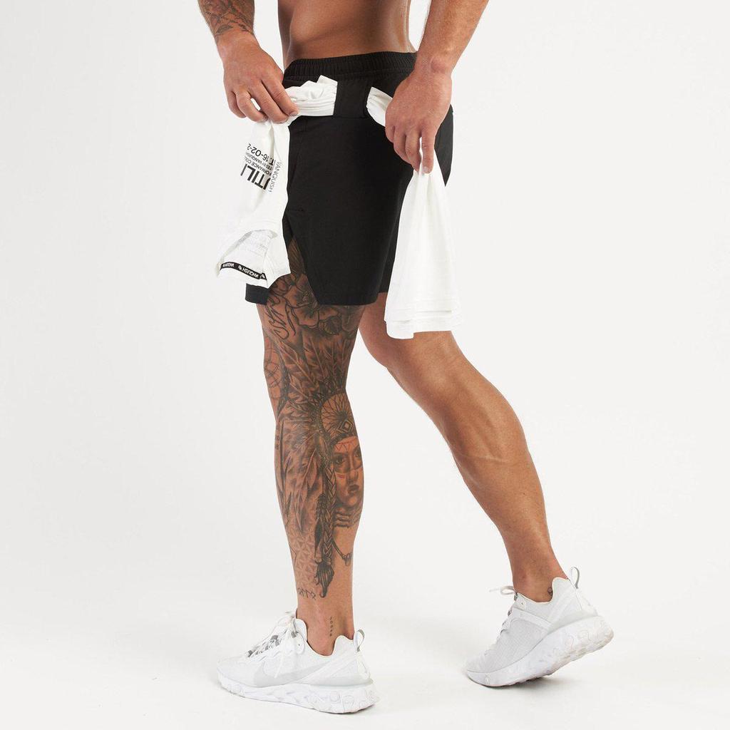 Men's Quick-Dry High-Waist Breathable Sports Shorts for Outdoor Running and Training