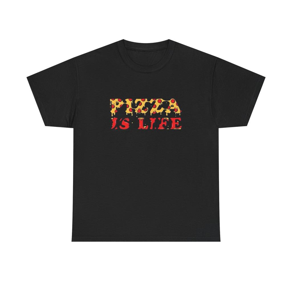 Student Cotton T-shirt Pizza Is Life T Shirt Unisex Heavy Cotton Tee,Unisex,gift,Top
