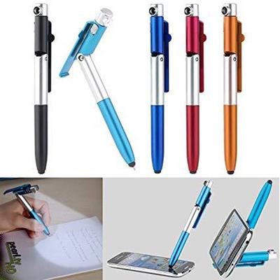 Caneta Esferográfica LED 4 em 1 Dobrável Mais Recente + Suporte para Tablet Celular