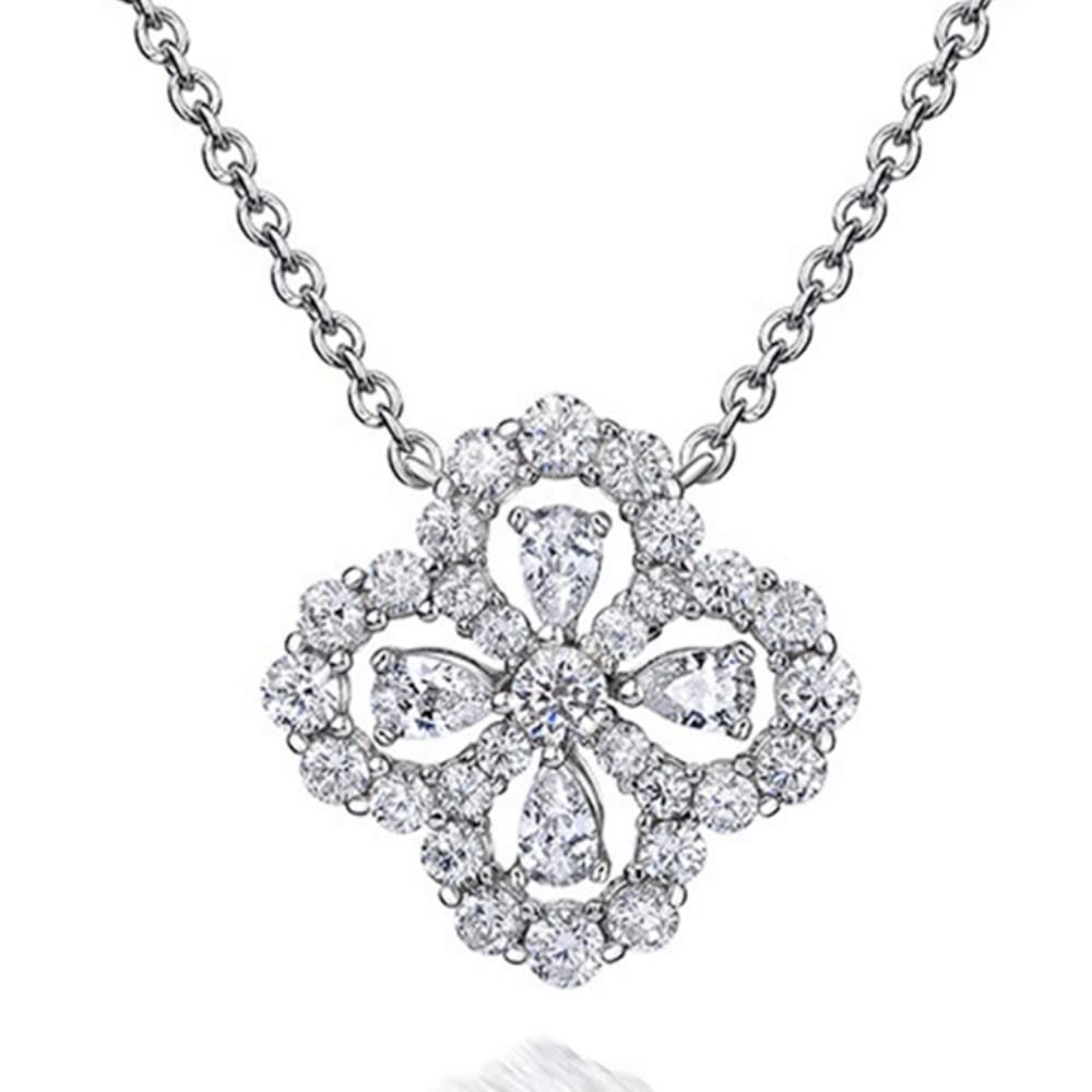 

Clover Silver Birthday Gift for Women [JDE] Women s Necklace, Four-Leaf Pendant, Hypoallergenic, 925,