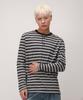 Dibellobeu Striped Henley Neck Long Sleeve_Navy