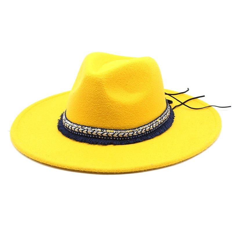 Pfirsichherz Top 9,5 cm Breite Krempe Zylinderhut Ethnischer Stil Accessoires Jazzhut Kaschmir Filzhut Gentleman- und Damenhut