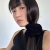 twinkle velvet scrunchie - black