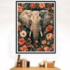5d DIY Diamond Painting Cross Stitch Animals Elephants Flowers Diamond Embroidery Mosaic Full Round Drill Home Decor Arts