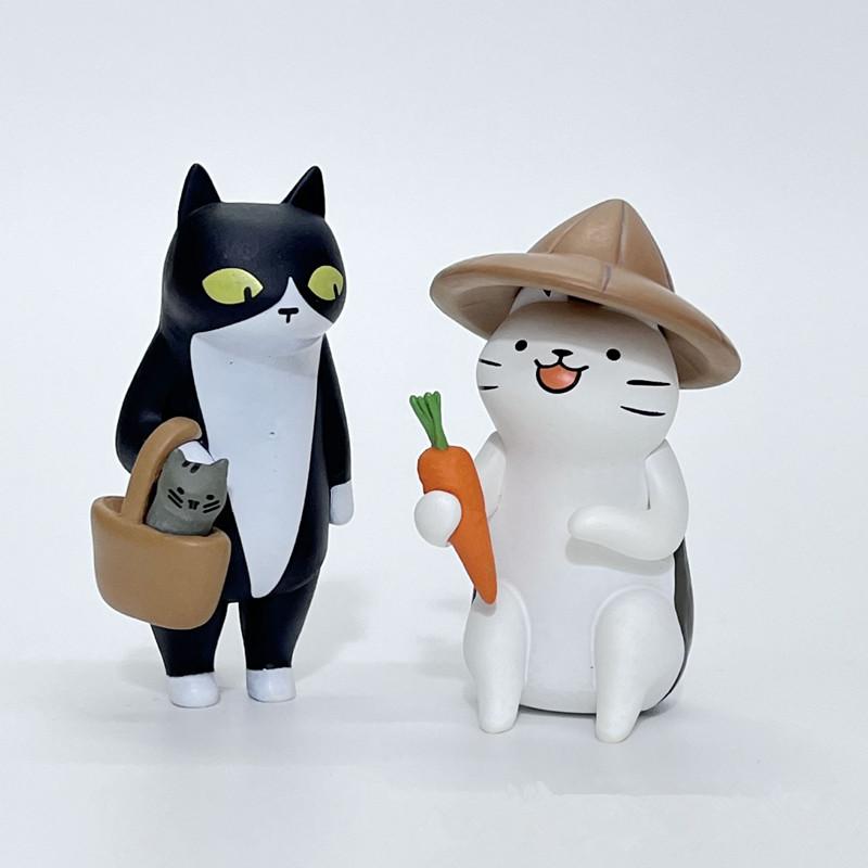 Urocze kotki w pudełkach-niespodziankach, mini figurki kociąt, ozdoby anime, dekoracje z woreczków-niespodzianek z kociego bazaru, świąteczne prezenty dla dzieci.