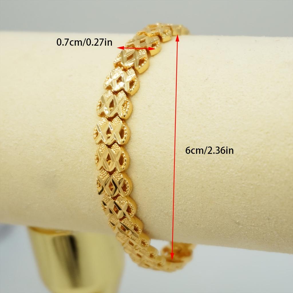 Women's Fashion Bracelet24K Gold-plated hollow clasp copper bracelet, luxurious Arabic-style jewelry