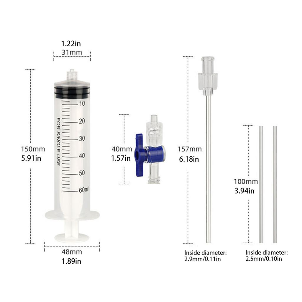 Road Bike Tire Repair Kits Mountain Bike Tubeless Tyre Sealant Syringe 60ml Bicycle Tire Fluid Injection Tool Enduring