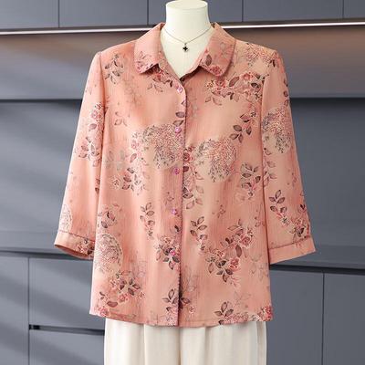 Women's Floral Seven-Sleeve Blouse