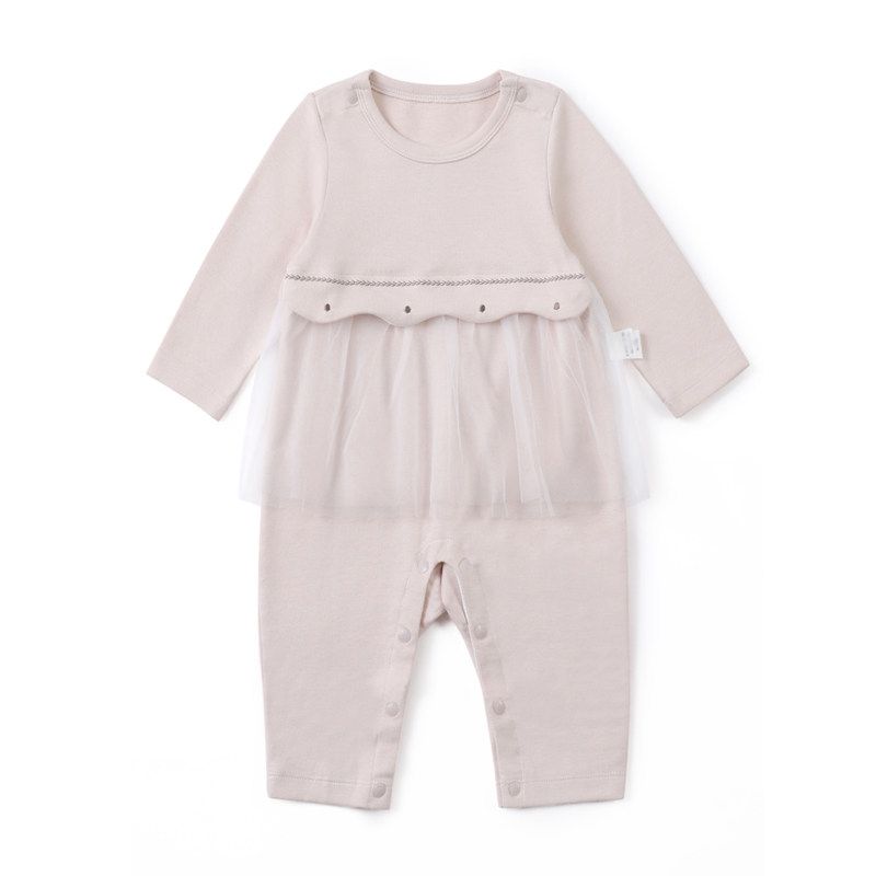Baby Girl s Princess Mesh One-Piece Romper Flesh Pink Mesh Jumpsuit 73