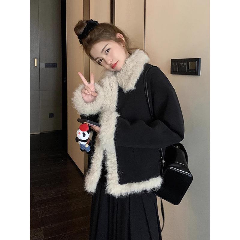 2023 Winter Women's Retro Lambswool & Cotton-Padded Jacket