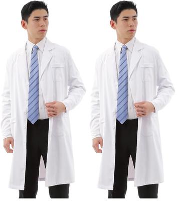Medikichi [Pharmacist Supervised] Men's White Coat - Wrinkle-Resistant, Lightweight and Soft, Antibacterial and Deodorizing, Doctor's Coat, Examinatio