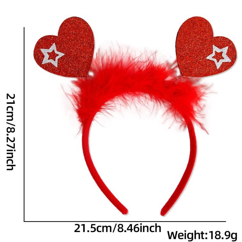 1 Valentine's Day Love Themed Headband for Valentine's Day Party Romantic Outfit with Love Elements and Diverse Design Styles