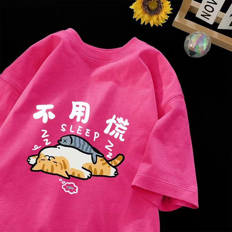 Tricou cu mâneci scurte Vară Nouă Cămașă de corp imprimată cu desene animate pentru femei Topuri cu mâneci pe jumătate