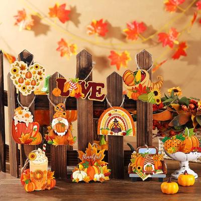 Hölzerne Halloween-Dekorationen für Bäume, Kürbis Holz hohl Vintage Halloween-Ornamente, Katzenanhänger, Retro Halloween-Dekorationen für kleine Bäume, Hol