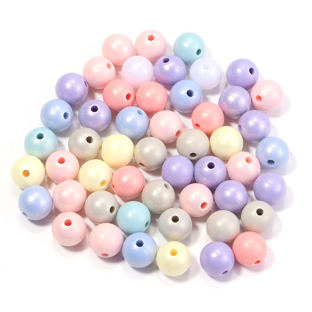 30-100pcs Macaroon Color Acrylic Beads Mixed Color Round Loose Spacer Beads For Jewelry Making DIY Bracelet Necklace Accessories