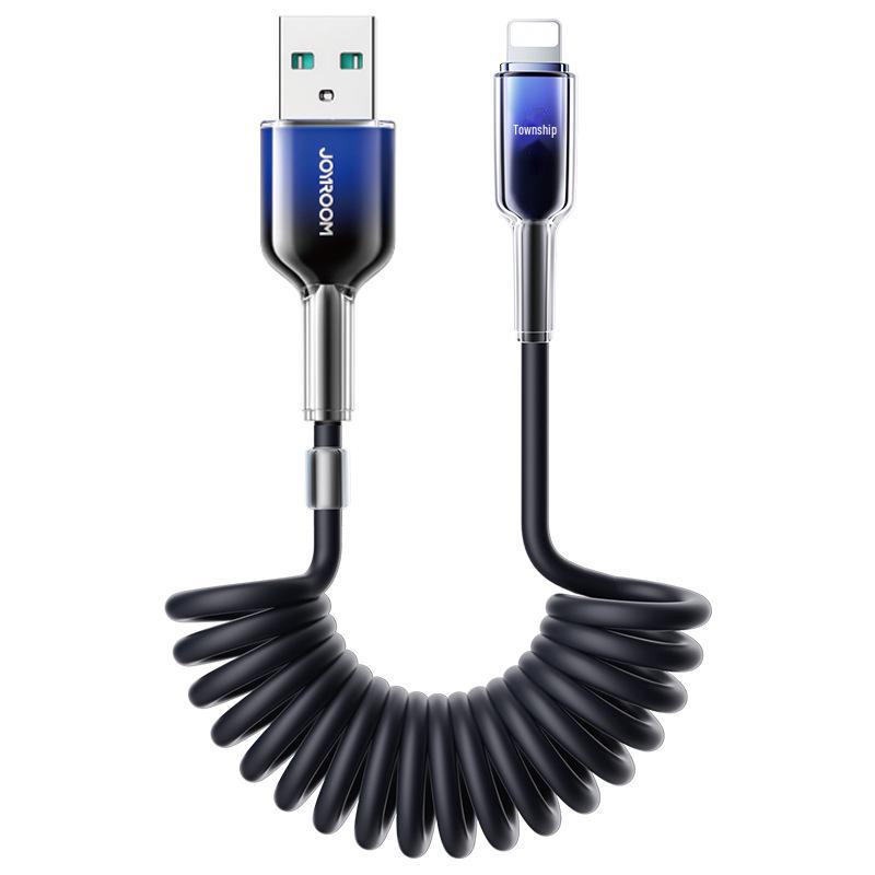 

Кабель быстрой зарядки Jiletang Spring для iPhone 16 USB-A to Lightning, 1.5m чёрный