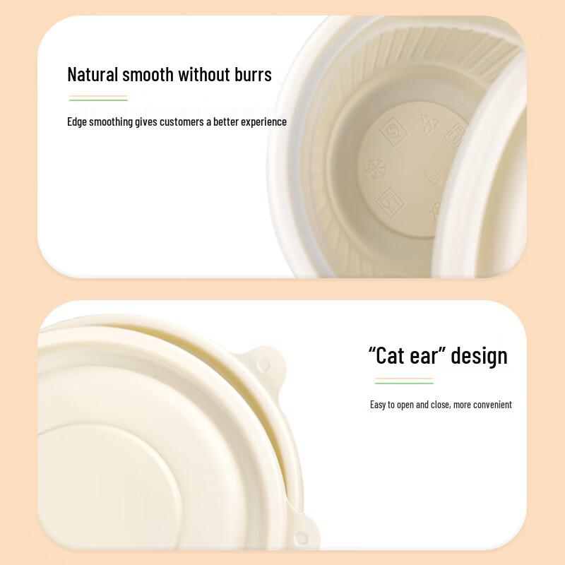 Biodegradable Round Meal Box with Soup Separator