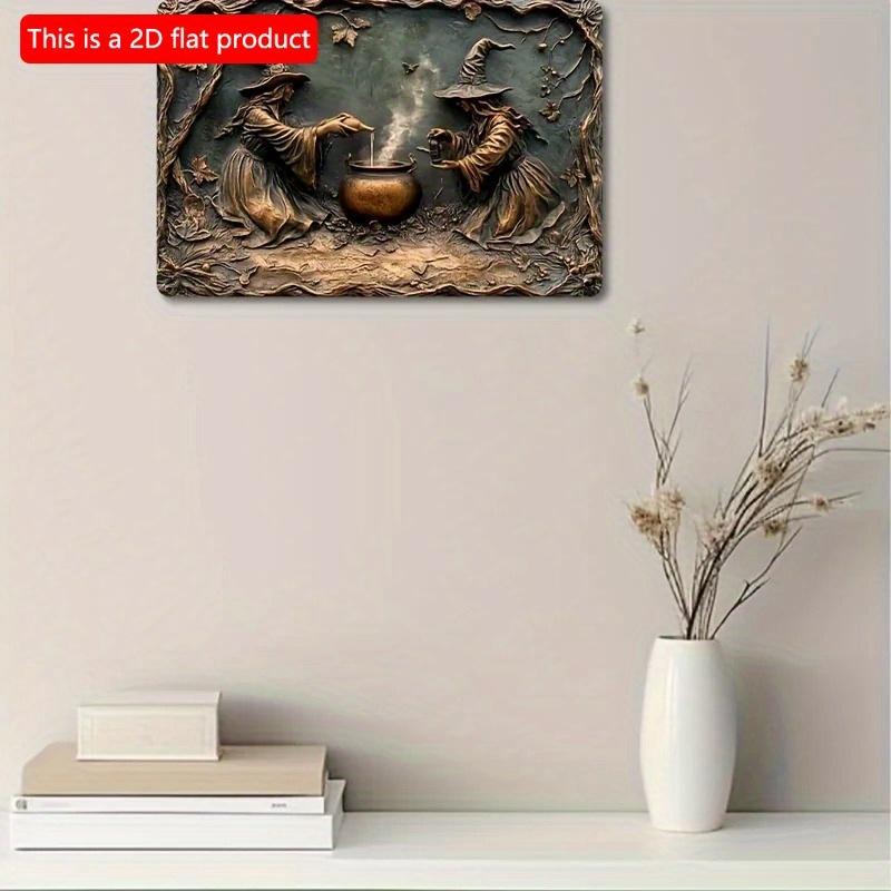 2D Flat Wooden Sign 30*20cm Vintage Witch Alchemy Square Wooden Decorative Sign, Perfect for Bar, Restaurant, Living Room Decor & More, Decorative
