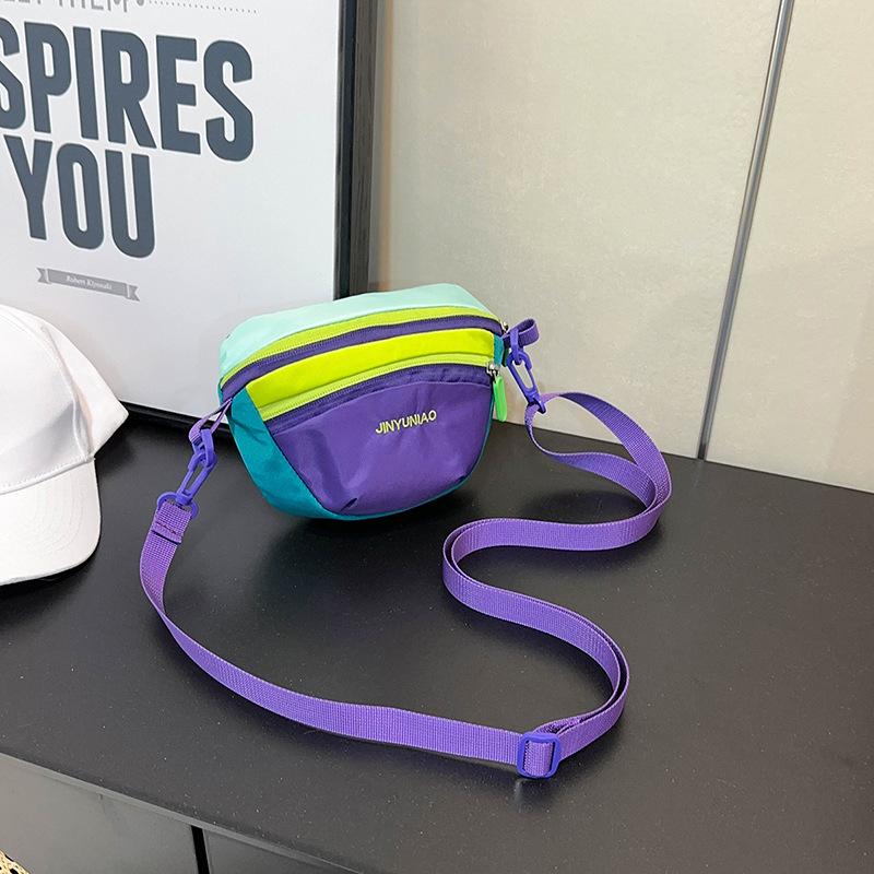 

2025 new fashion dopamine contrasting color satchel shoulder bag sports fashion mobile phone bag kettle bag outdoor bag