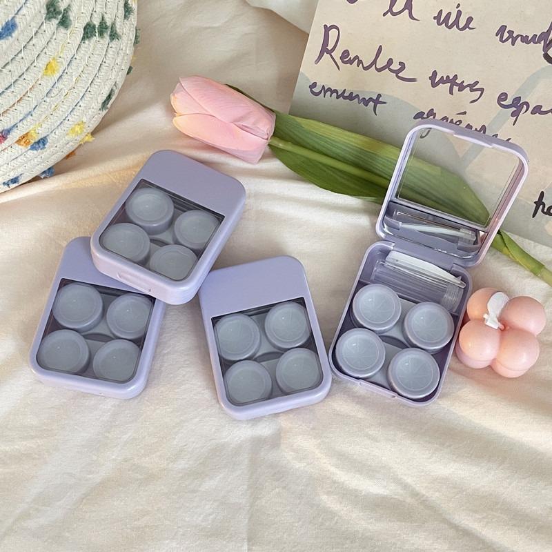 2 Pairs Contact Lens Case Travel Soak Container Lenses Box for Beauty Pupil Women Eye Care