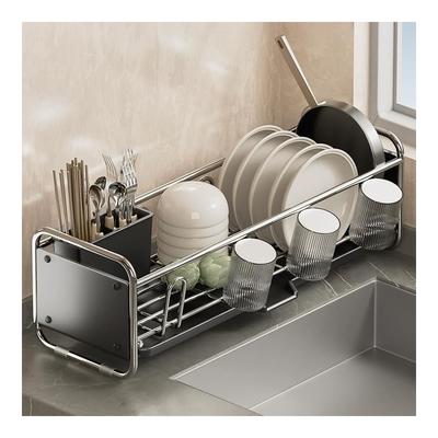 Zilnox Slim Dish Drying Rack, Kitchen Basket, Over-the-Sink Rack, Gray, 43cm Wide X 17cm Deep X