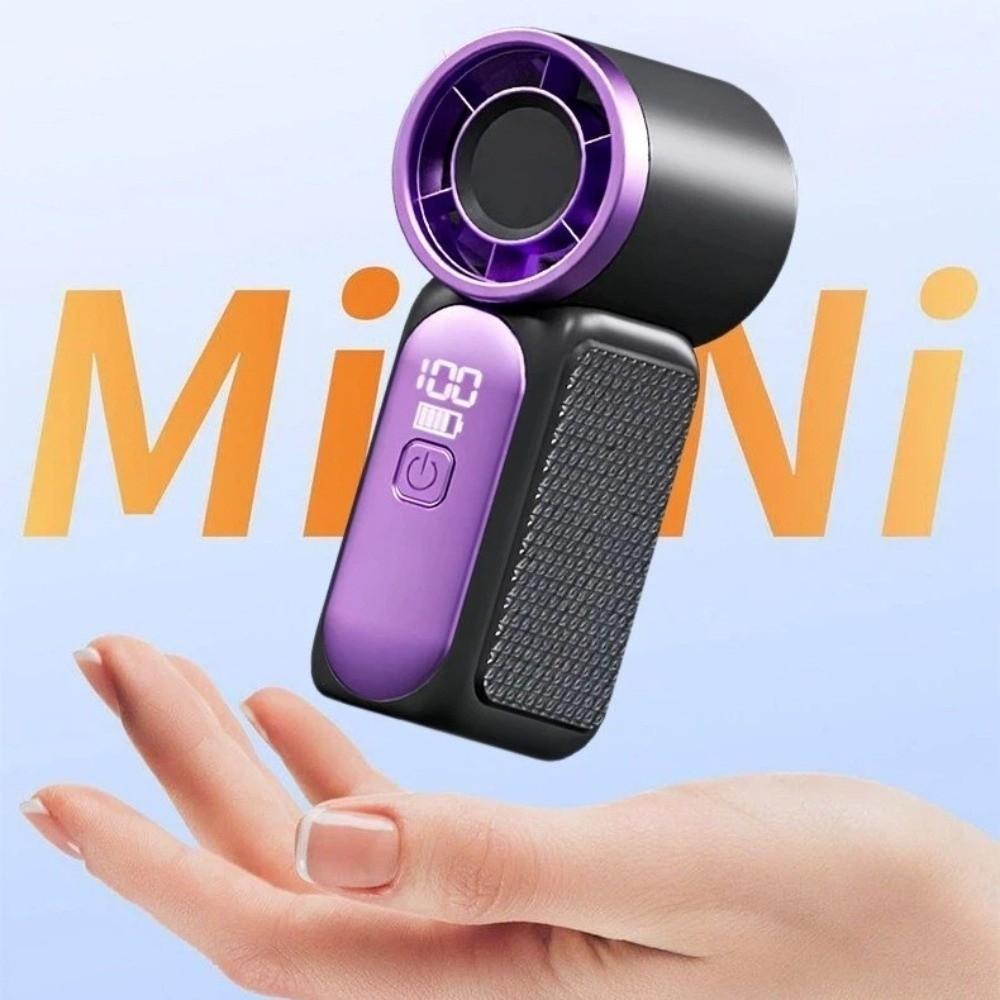 Portable High Speed Mini Handheld Fan LED Display USB Rechargeable Desk Fan Ultra-quiet Strong Wind Fan Travel