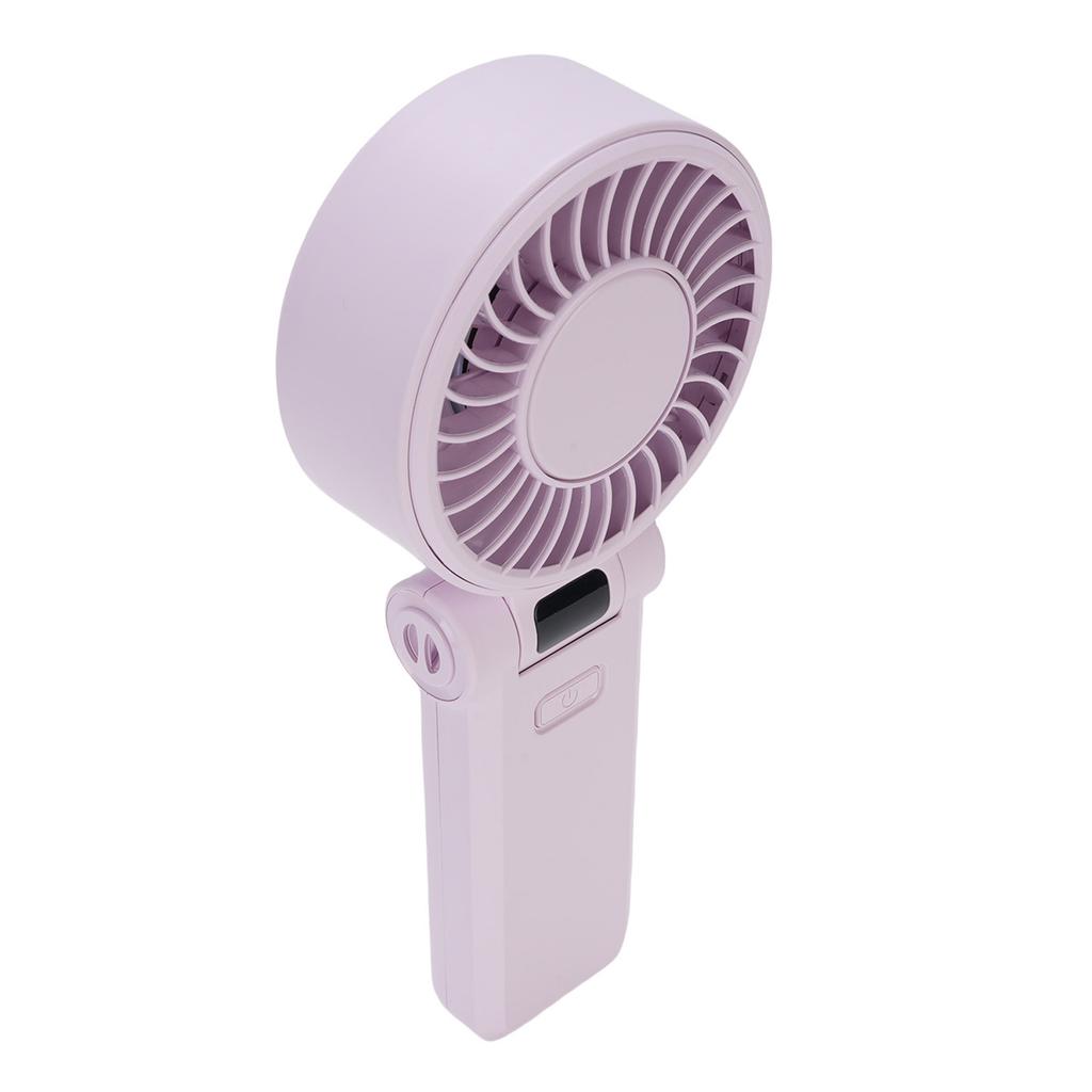 Ręczny wentylator składany 5-stopniowa regulacja cichy wyświetlacz cyfrowy przenośny osobisty wentylator ze smyczą