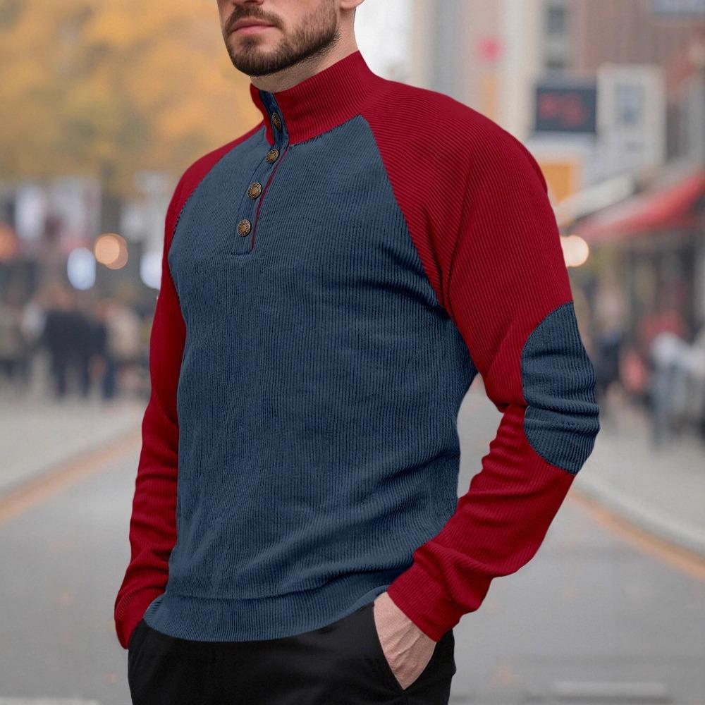 Winter Men's Outdoor Long-sleeved Casual Stand-up Collar Loose Corduroy Men's Long-sleeved Sweatshirt
