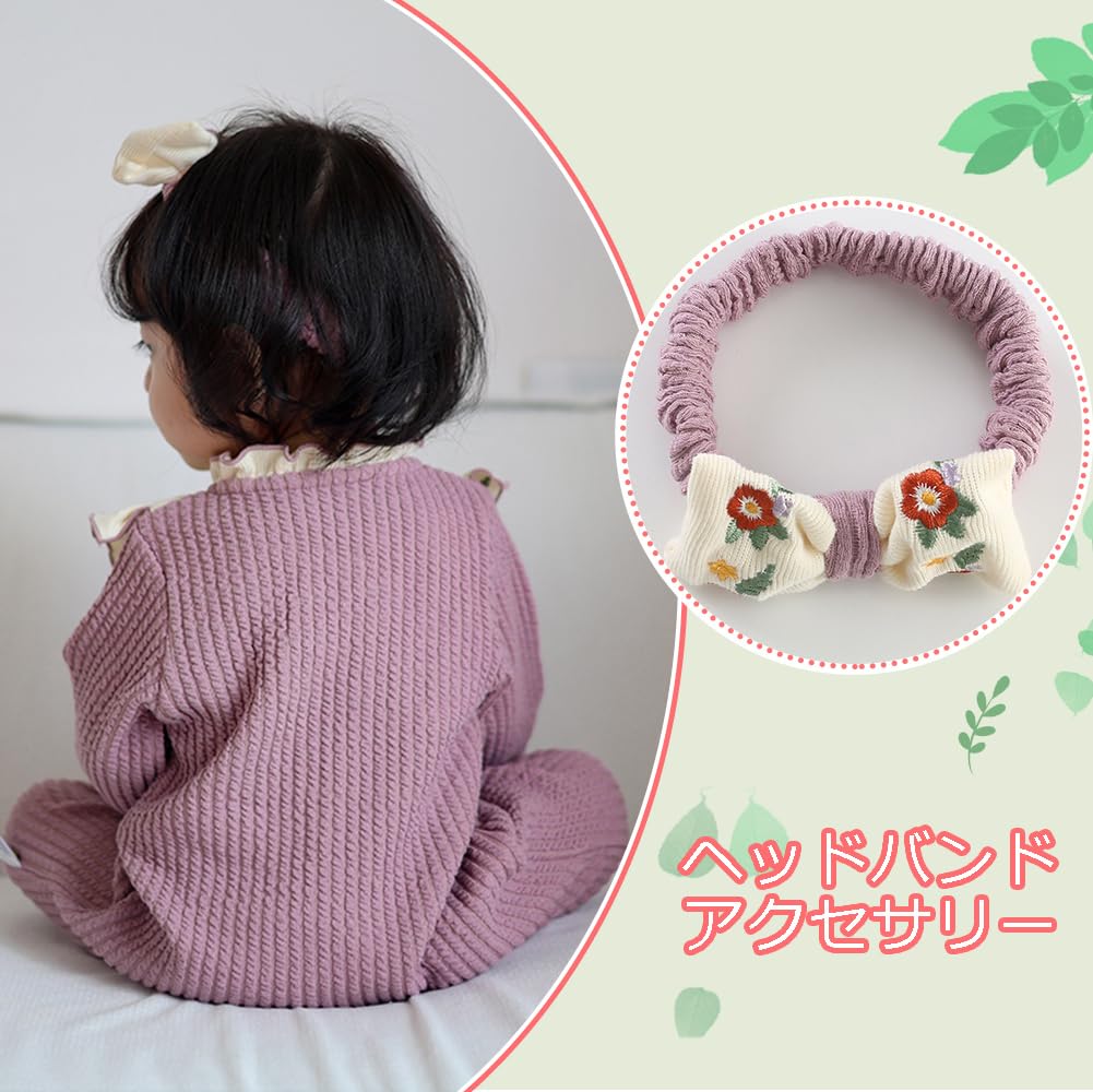 Baby nest Baby Clothes Girls Coverall Romper Long Sleeve Baby Clothes Front Opening Clothes Newborn Clothes Cute Purple 90 Months Children's 18-24