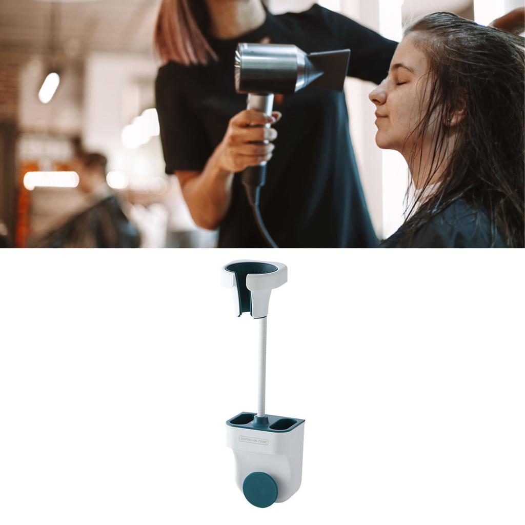 Hair Dryer Holder Wall Mount Punch Free Bracket Support Stand for Bathroom Home Hotel Blue