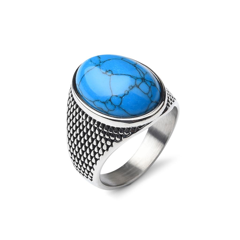 Men's/Women Many Gemstone Style 316LStainless Steel Onyx Scale Texture Rings Classic Fashion Trend Jewelry High Quality Product